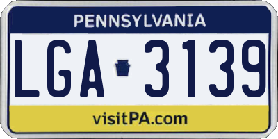 PA license plate LGA3139