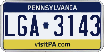 PA license plate LGA3143