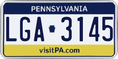 PA license plate LGA3145
