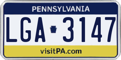 PA license plate LGA3147