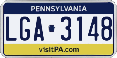 PA license plate LGA3148