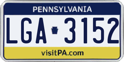 PA license plate LGA3152