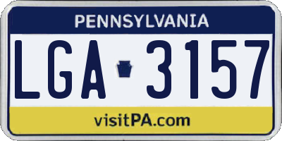 PA license plate LGA3157