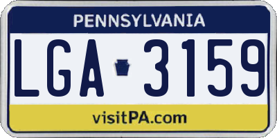 PA license plate LGA3159