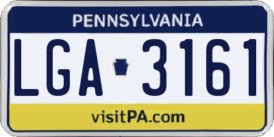 PA license plate LGA3161