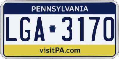PA license plate LGA3170