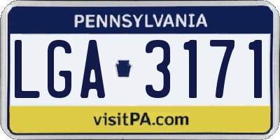 PA license plate LGA3171