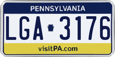 PA license plate LGA3176