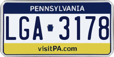 PA license plate LGA3178