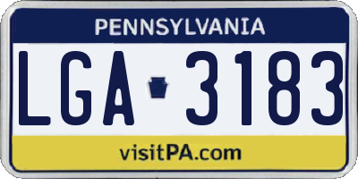 PA license plate LGA3183