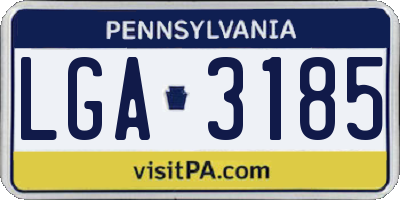 PA license plate LGA3185