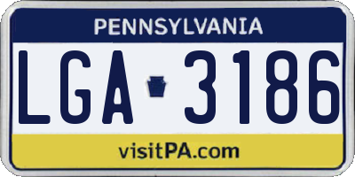 PA license plate LGA3186
