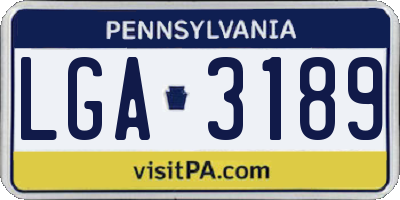 PA license plate LGA3189