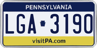 PA license plate LGA3190