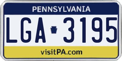 PA license plate LGA3195