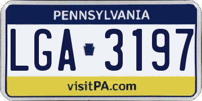 PA license plate LGA3197