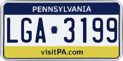 PA license plate LGA3199