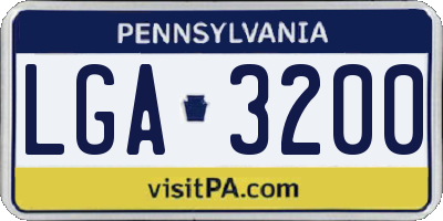 PA license plate LGA3200