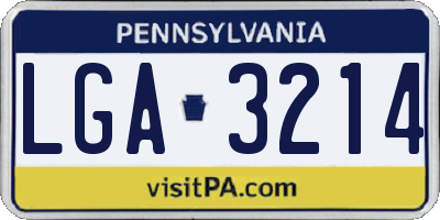 PA license plate LGA3214