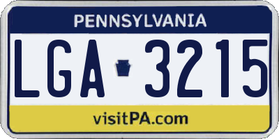 PA license plate LGA3215