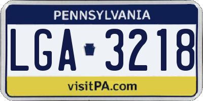 PA license plate LGA3218