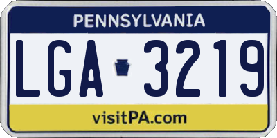 PA license plate LGA3219