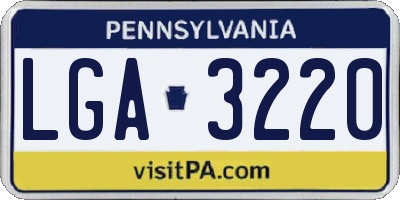 PA license plate LGA3220