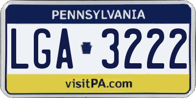 PA license plate LGA3222