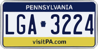PA license plate LGA3224