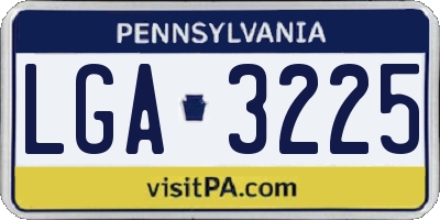 PA license plate LGA3225
