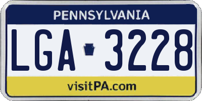 PA license plate LGA3228