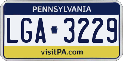 PA license plate LGA3229