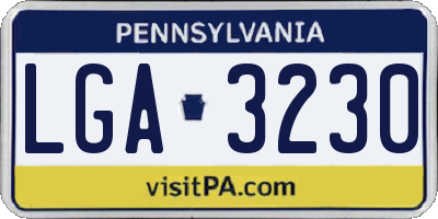 PA license plate LGA3230