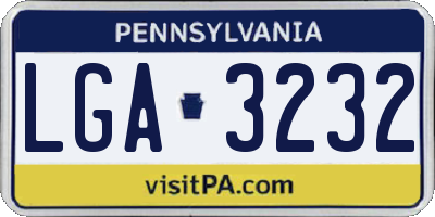 PA license plate LGA3232