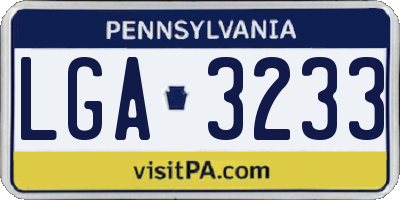 PA license plate LGA3233