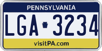 PA license plate LGA3234