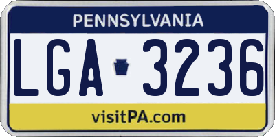 PA license plate LGA3236