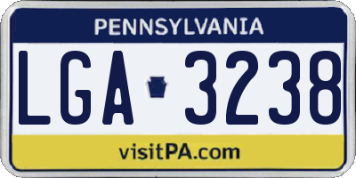 PA license plate LGA3238