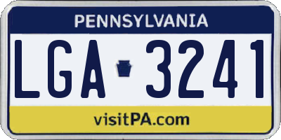 PA license plate LGA3241