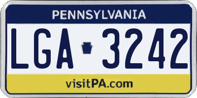 PA license plate LGA3242