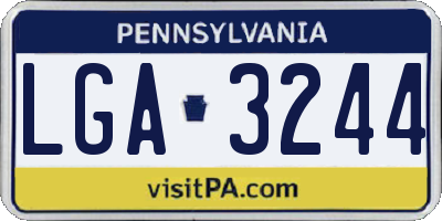 PA license plate LGA3244