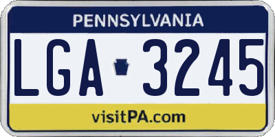 PA license plate LGA3245