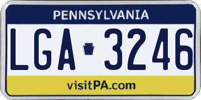 PA license plate LGA3246