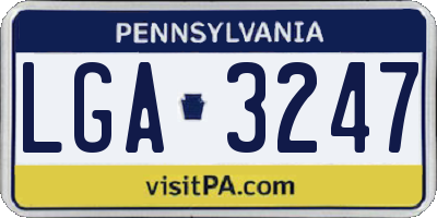 PA license plate LGA3247