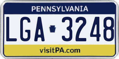 PA license plate LGA3248