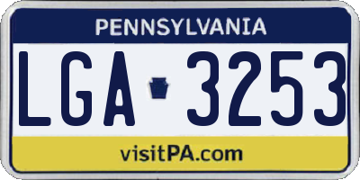 PA license plate LGA3253