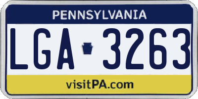 PA license plate LGA3263