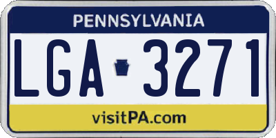 PA license plate LGA3271