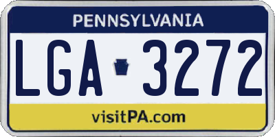 PA license plate LGA3272