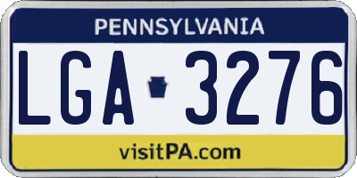 PA license plate LGA3276
